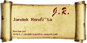 Jandek Renáta névjegykártya